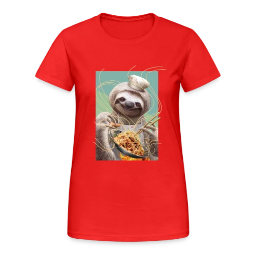 Le Paresseux Chef des Nouilles Sautées - T-shirt Gildan épais femme