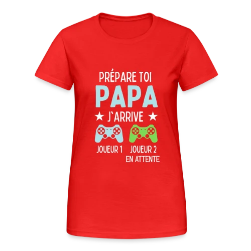 T-Shirt Futur Papa Gamer - Annonce Grossesse Humour - T-shirt Gildan épais femme