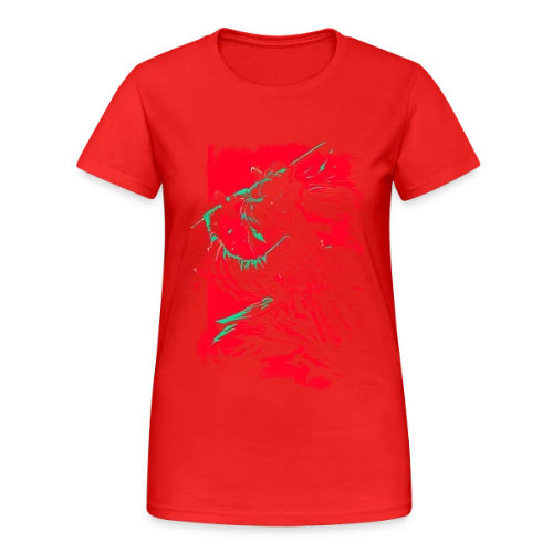 Fille Samurai Anime au Katana - T-shirt Gildan épais femme