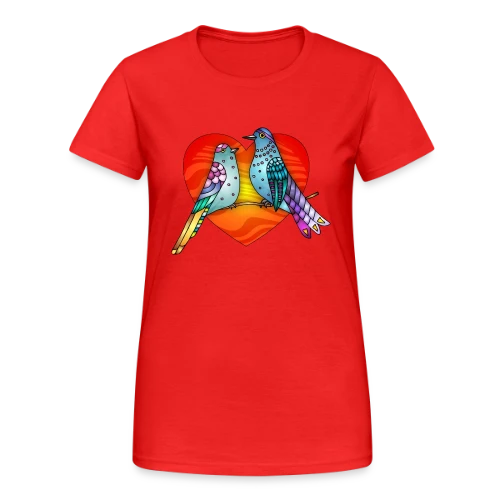 Envol Poétique des Oiseaux - T-shirt Gildan épais femme