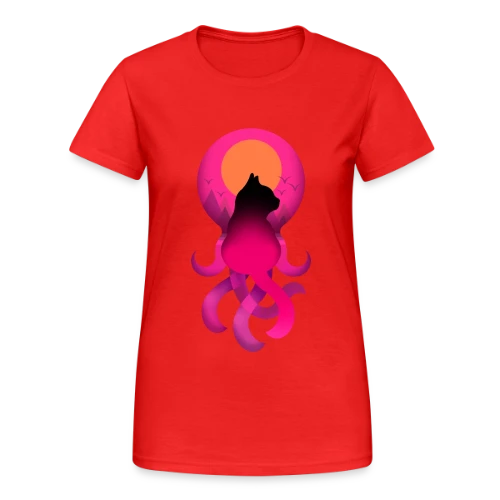 Octo-Chat Fantastique - T-shirt Gildan épais femme