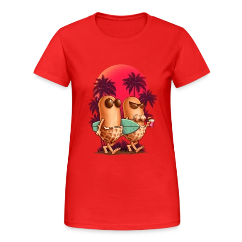 Cacahuètes en Vacances - T-shirt Gildan épais femme