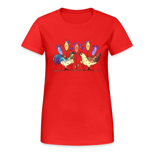 Duo Fermier Coq & Poule - T-shirt Gildan épais femme