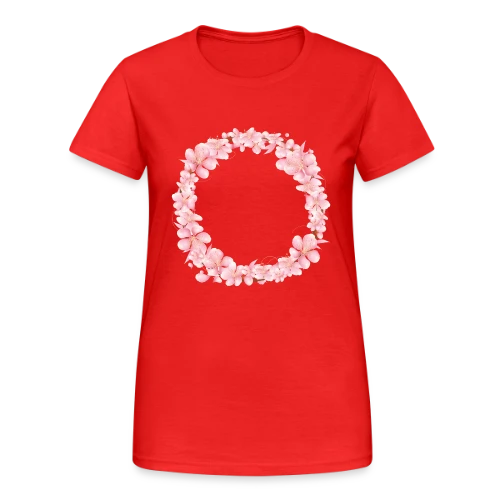 Couronne Florale Rosée : L'Éclat du Printemps - T-shirt Gildan épais femme