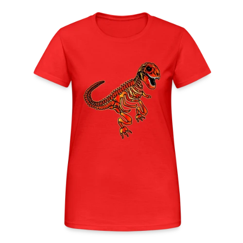 T-Rex Fossile Rouge Éclatant - T-shirt Gildan épais femme