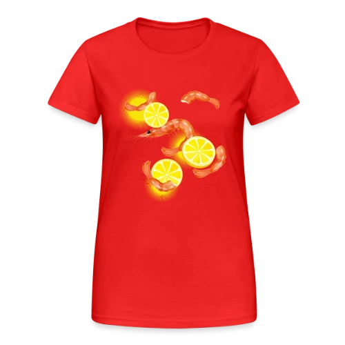 Crevettes et Citron Frais - T-shirt Gildan épais femme