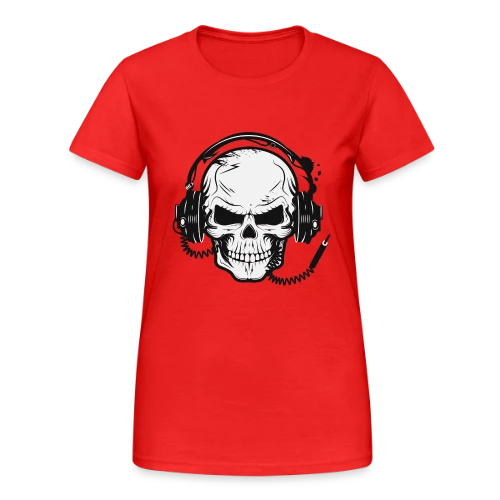 Tête de Mort Casque Audio - Esprit Rock - T-shirt Gildan épais femme