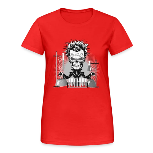 Crâne Scientifique Déjanté au Labo - T-shirt Gildan épais femme