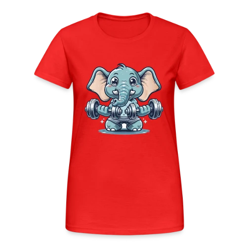 L'Éléphant Sportif Rigolo - T-shirt Gildan épais femme