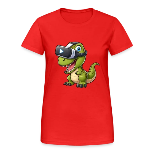 Dino T-Rex en Réalité Virtuelle – Humour Geek - T-shirt Gildan épais femme