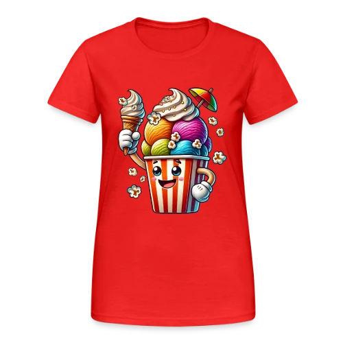T-Shirt Glace Comic : Fun, Fraîcheur Estivale & Gourmandise - T-shirt Gildan épais femme
