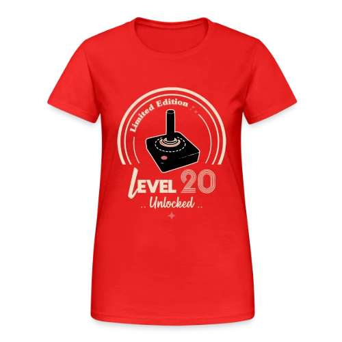 T-shirt Gaming "Niveau 20 Débloqué" - Rétro Anniversaire - T-shirt Gildan épais femme