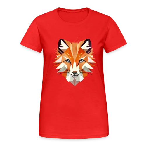 Renard Géométrique Éclatant - T-shirt Gildan épais femme
