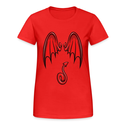 Ailes & Queue de Diable Cartoon - T-shirt Gildan épais femme
