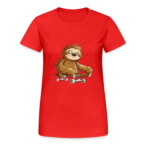Paresseux Skateboarder Cartoon - Relax et Style - T-shirt Gildan épais femme