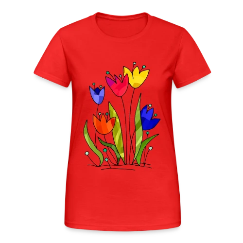 Bouquet de Fleurs - T-shirt Gildan épais femme