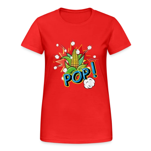 Maïs Pop Art Pétillant & Popcorn Volant - T-shirt Gildan épais femme