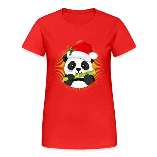 Panda Festif de Noël - T-shirt Gildan épais femme