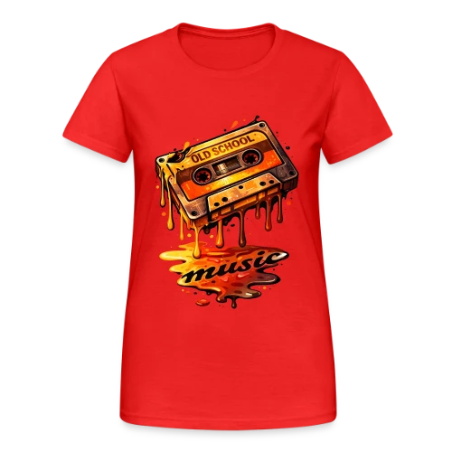 T-shirt Rétro Cassette Audio : L'Esprit 80s - T-shirt Gildan épais femme