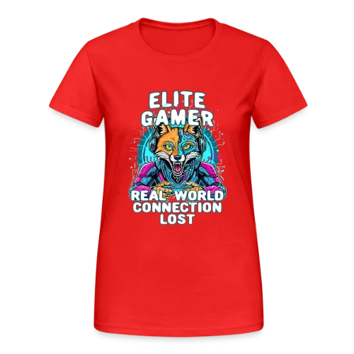 Élite Gamer : Connexion Fox Humour Geek - T-shirt Gildan épais femme
