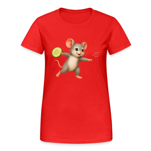 La Souris Frisbee et la Tranche de Concombre - T-shirt Gildan épais femme
