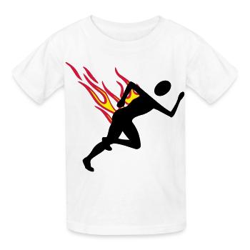 Jogger avec flammes - T-shirts Russell Enfant - blanc - Devant - AI Model Kid Male (0cm)