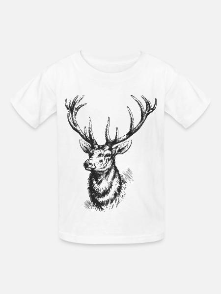 Hirsch - Kinder T-Shirt von Russell - Weiß