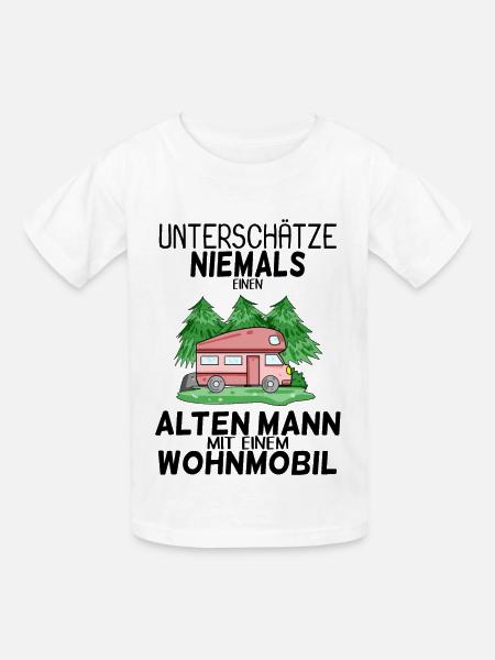 Alter Mann Wohnmobil - Kinder T-Shirt von Russell - Weiß