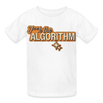 Fk l’algorithme – Rébellion numérique - T-shirts Russell Enfant - blanc - Devant - AI Model Kid Male (0cm)
