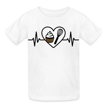 Pâtisserie Coeur Fouet Dessert Sucré - T-shirts Russell Enfant - blanc - Devant - AI Model Kid Male (0cm)