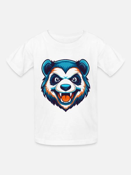 Savage Panda Esports Maskottchen-Logo - Kinder T-Shirt von Russell - Weiß