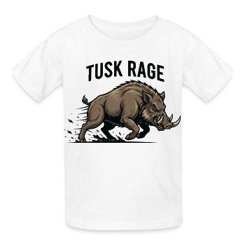 Tusk Rage Wildschweinstärke - Kinder T-Shirt von Russell - Weiß - Vorne - AI Model Kid Male (0cm)