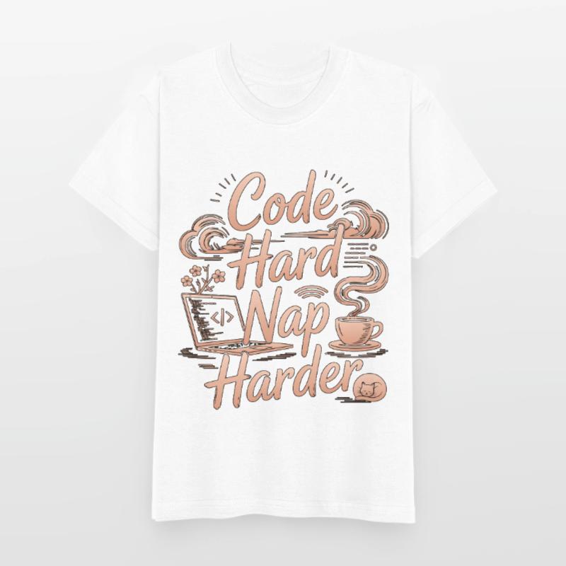 Remote Developer Code Hard Nap Harder Remote Coder Kids T-Shirt by Russell