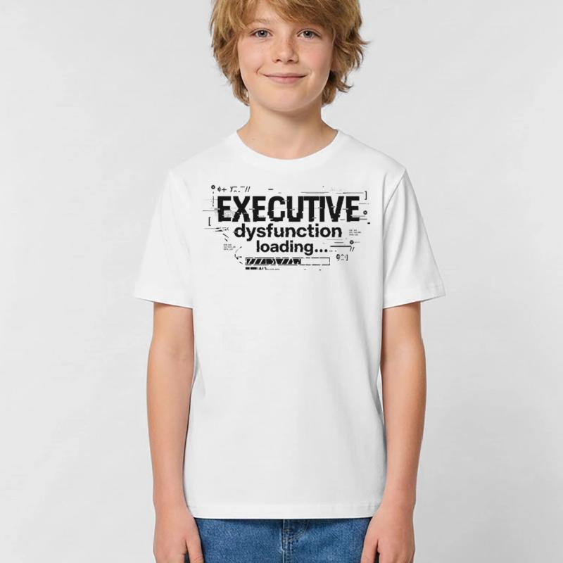 Executive Dysfunction Loading ADHD Humor Design Kids T-Shirt by Russell