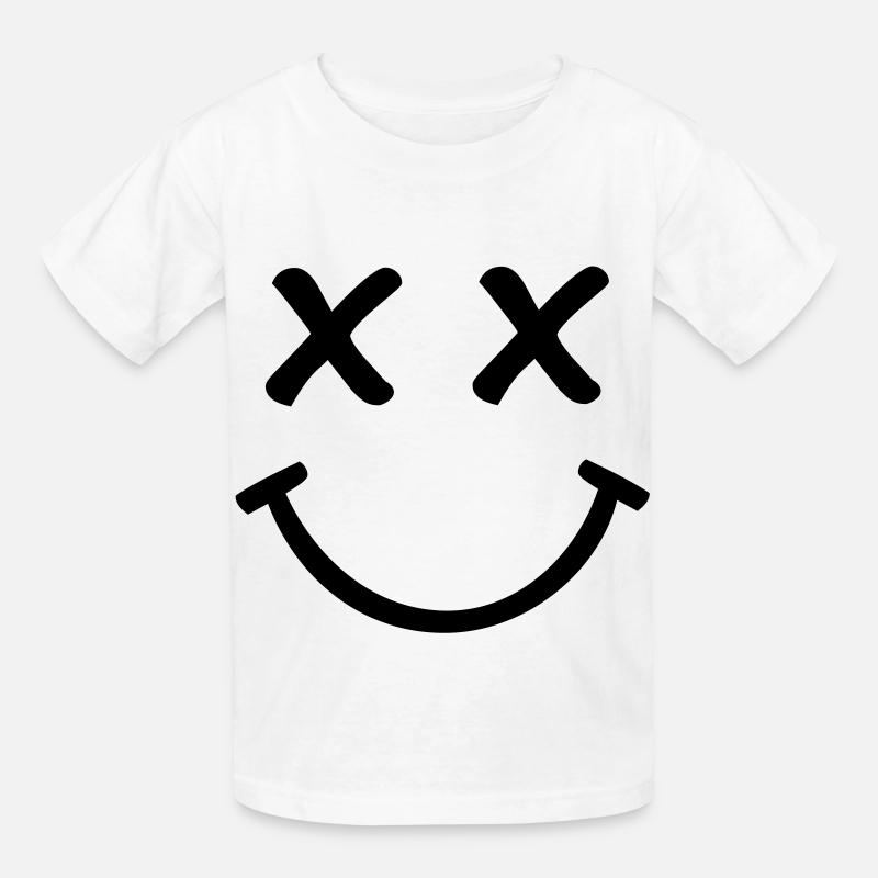 Smiley - Kinder T-Shirt von Russell - Weiß