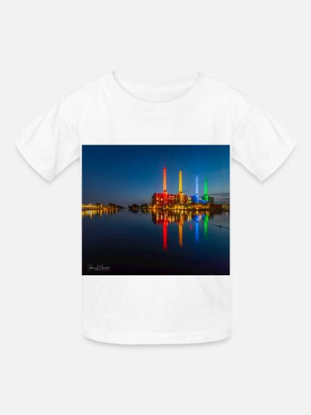 Kraftwerk bunt Wolfsburg - Kinder T-Shirt von Russell - Weiß