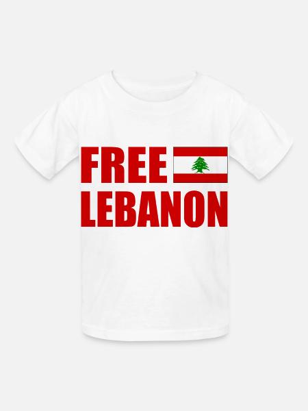 free lebanon - libanon - Kinder T-Shirt von Russell - Weiß