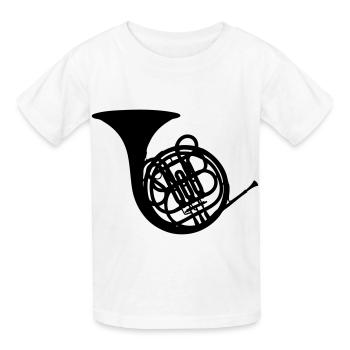 Horn - Kinder T-Shirt von Russell - Weiß - Vorne - AI Model Kid Male (0cm)