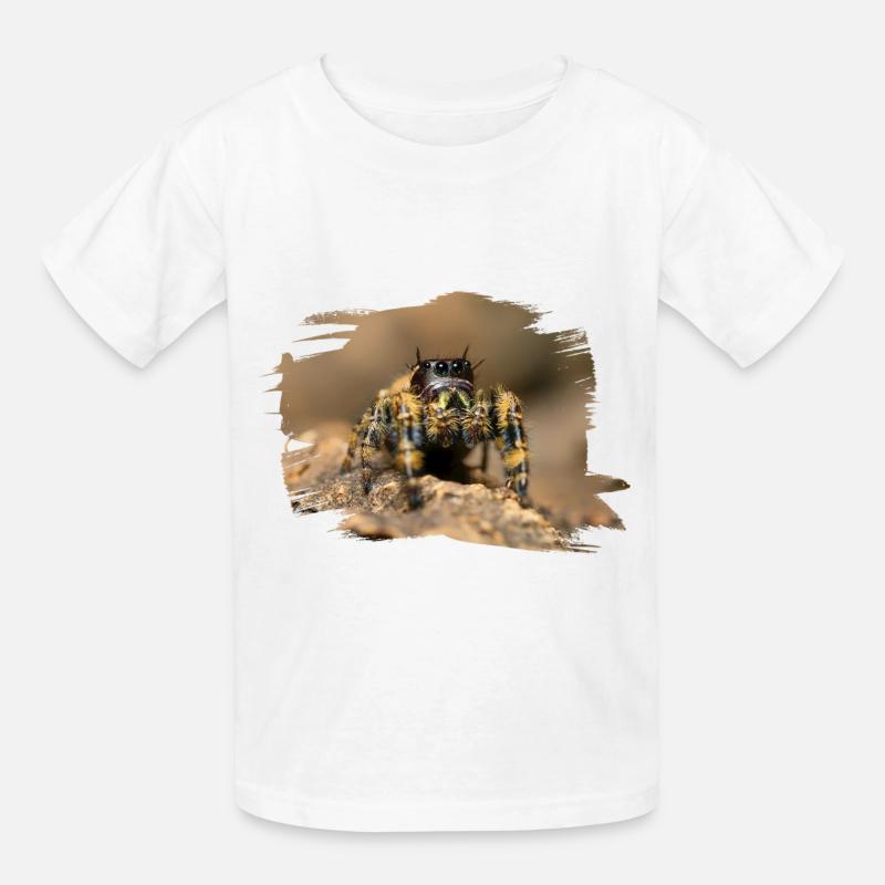phidippus otiosus jumping spider, spring spinne - Kinder T-Shirt von Russell - Weiß