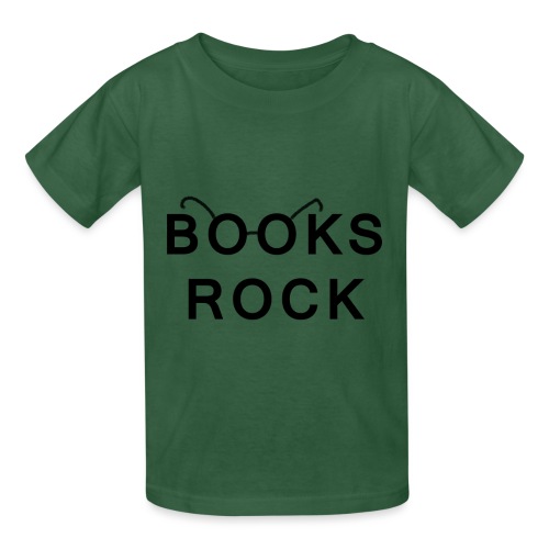 Books Rock Black - Kids T-Shirt by Russell