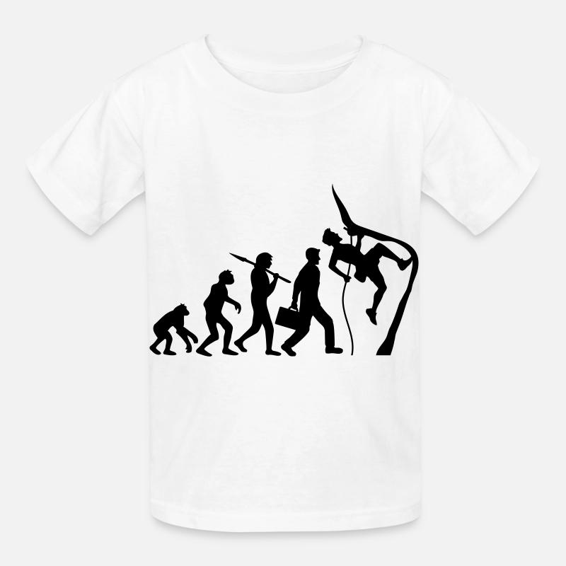 Klettern seil bergsteiger evolution - Kinder T-Shirt von Russell - Weiß