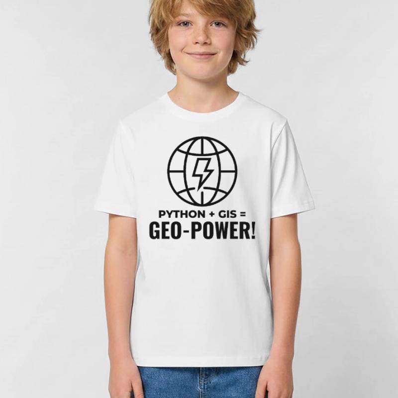 Python SIG Géo-Puissance Programmation Géospatial T-shirts Russell Enfant