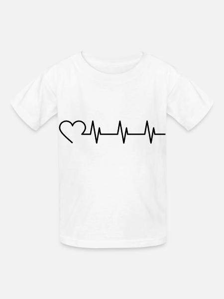 Herzschlag - Kinder T-Shirt von Russell - Weiß