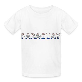 Flag of Paraguay - Kids T-Shirt by Russell - white - Front - AI Model Kid Male (0cm)
