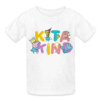 Peppa Pig Kita Kind Design - Kinder T-Shirt von Russell - Weiß - Vorne - AI Model Kid Male (0cm)