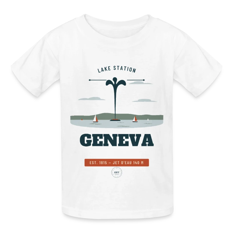 Geneva badge on a kids t-shirt by russell