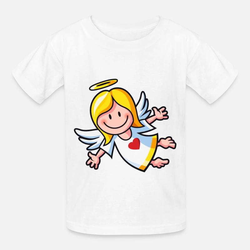 vl064c_engel2_4c - Kinder T-Shirt von Russell - Weiß