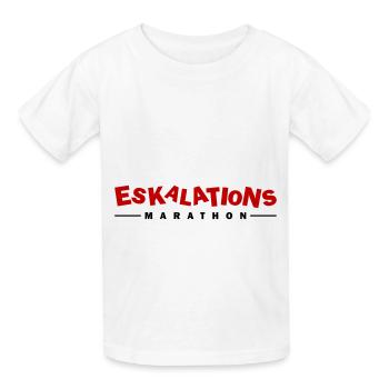 Eskalations Marathon - Kinder T-Shirt von Russell - Weiß - Vorne - AI Model Kid Male (0cm)