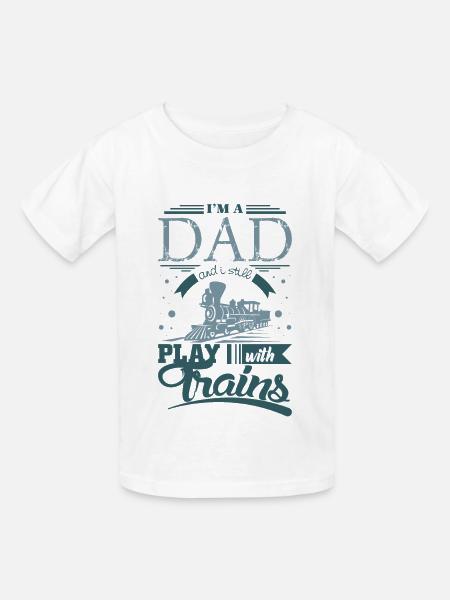 Modelleisenbahn Papa - Kinder T-Shirt von Russell - Weiß