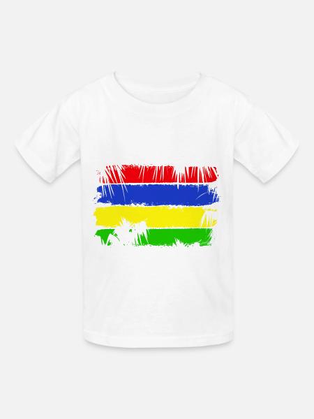 Mauritius Flagge - Kinder T-Shirt von Russell - Weiß
